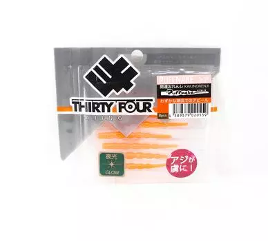 Мягкая приманка Thirty Four Puffnake 2,2 дюйма, 8 штук в упаковке Kaiunorange (0559)