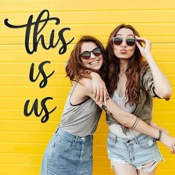 This Is Us Signs - Wall Art Stickers and Metal Decorations for Home - Elegant Shape Decoration for Living Room or Family Space XXXXL