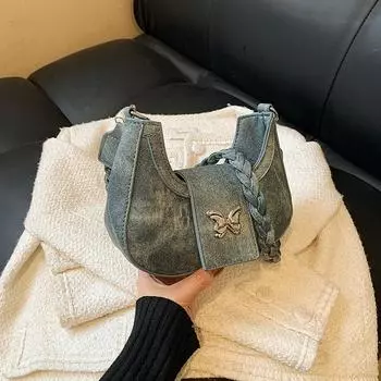 This year s popular bag women s 2024 new casual women s dumpling bag Korean version messenger bag foreign shoulder bag women s bag чёрный