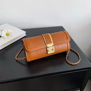 This year s popular bag women s 2024 new crocodile pattern cylinder bag pillow bag foreign feeling shoulder messenger chain bag