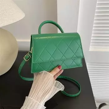 Популярные сумки этого года женские сумки 2024 лето новые однотонные сумки с ромбами универсальные сумки через плечо белый