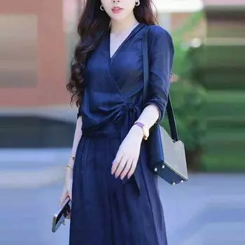 This Year s Popular Set of Suit Women s Summer Stylish Thin Short-Sleeved Shirt Cold Series Loose Pants Two-piece Set Shirt XXL