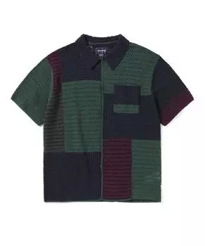 ThiSiSneverthat Block Crochet Knit SS Shirt Navy S