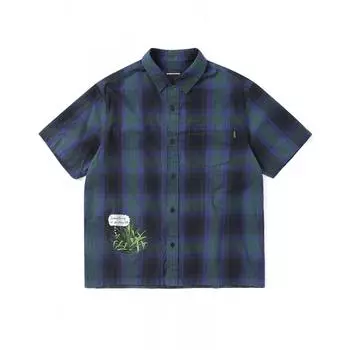 ThiSiSneverthat Ombre Plaid SS Shirt Indigo S