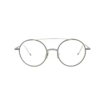 Thom Browne Aviator Frame Metal Optical Frames Grey Silver Transparent One Size