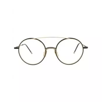 Thom Browne Aviator Frame Metal Optical Frames Black Iron 12k White Gold Grey One Size