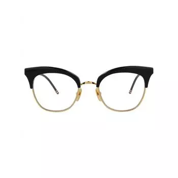 Thom Browne Круглая оправа из ацетата Оптические оправы Темно-синие Золотистые Прозрачные One Size