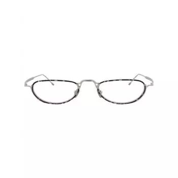 Thom Browne Круглая оправа Металлическая оптическая оправа Черепаховый серебристый прозрачный One Size