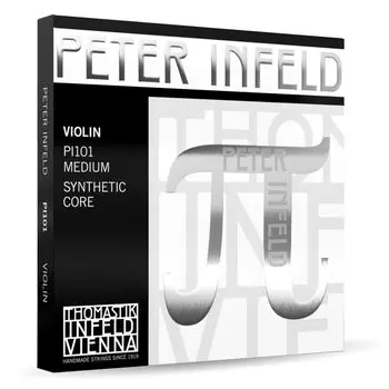Thomastik-Infeld Peter Infeld Струны для скрипки 4/4 Полный комплект с луженой E PI101 | Синтетический сердечник 4/4 скрипичные струны, включая луженую E, алюминий