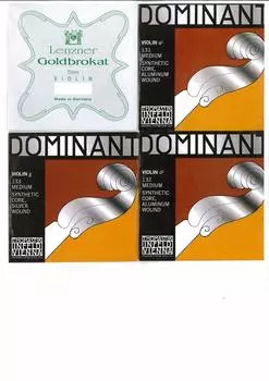 THOMASTIK Комплект скрипичных струн Gold Bra Cut E струна шарик 4/4 (E ADG Доминантный) (1 0,27 конец)