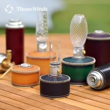 Thous Winds Handmade Leather Gas Tank Protector Cover, for Outdoor Gas Tank, Outdoor Camping Supplies