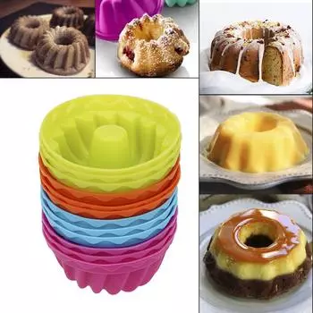 Thread Shape Silicone Pudding Cupcake Muffin Donut Mold 12pcs/set Baking Jelly Mould Non-Stick