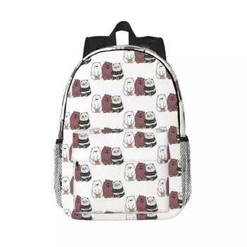Three Bears Printed Lightweight Casual Schoolbag For School Outdoor Shopping Office 15inch