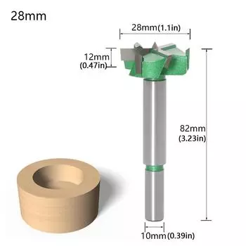 Three-Blade Woodworking Hole Opener Drill Bit Three-Blade 35Mm Punching Hinge Special Wooden Board Opening Round Three-edged wood open 28mm