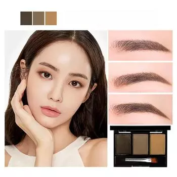 Трехцветная пудра для бровей, водостойкая натуральная трехмерная контурная пудра для бровей, стойкий набор, студенческая косметика, женский макияж
