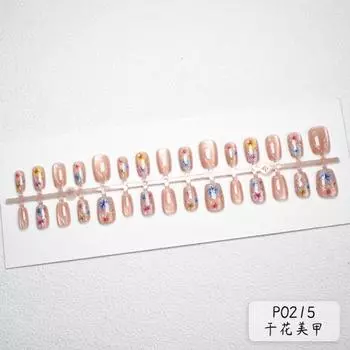 Three-Dimensional Dried Flower Cat S Eye Nail Art, Long Japanese Dried Flower Nail Art, Full Size Wearing Nail Xiaohongshu Model