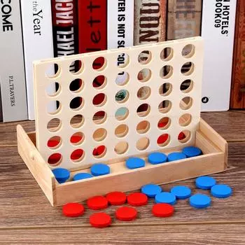Three-dimensional Four-game Four-game Children s Educational Early Education Multiplayer Toy Wooden Box жёлтый