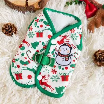 Three-dimensional snowman Christmas cat clothes cardigan vest blue cat kitten hairless velvet warm dog pet clothes S (recommended weight 3-2.5 kg)