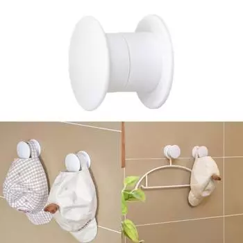 Three-dimensional Traceless Tie Headset Hook Wall Decoration Self Adhesive Hook Cylindrical Wall Bag Wall Plastic Hook белый