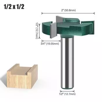Three-Edged T-Knife, Bottom Cleaning Knife, Slot Knife, Four-Edged Slotting Knife, Woodworking Milling Cutter, Alloy Milling Cutter, Carving Knife Three-blade T-knife 1/2X50.8X1/2