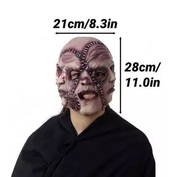 Three Ghost Faced Halloween Latex Mask Realistic Unisex Costume Prop Accessory