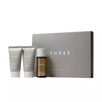 THREE Gift Set/Facial Cleanser/Lotion/Emulsion Balancing Stem Skin Care First Kit