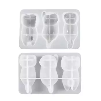 Three Head Silicone Molds, DIY Crystal Resin Silicone Molds, Creative Keychain Molds, Handcrafted Toy Molds One Size белый