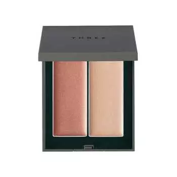 THREE Highlight & Cheek Base Shimmering Glow Duo 01