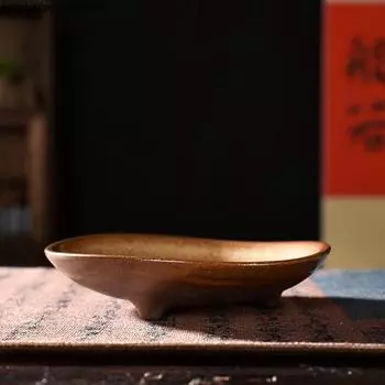 Three-legged Fruit Plate Refreshment Tray Dried Fruit Snack Plate Salad Bowl Dessert Bowl Cake Pan Dim Sum Dish Dinner Plates