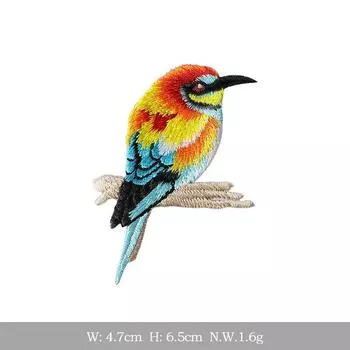 Three Loves Самоклеящаяся наклейка на ткань с изображением животных Наклейка с рисунком птиц Наклейка на одежду, брюки, сумка, украшение для отверстий Наклейка на одежду Вышитая наклейка 1 #A 4.7 * 6.5CM