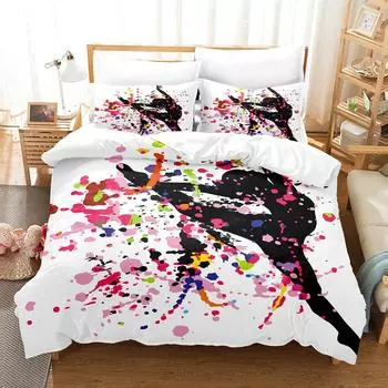Three-Piece 3D Digital Ballet Girl Print Polyester Bedding 70 * 133 two-piece set