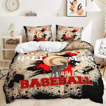 Three-Piece Baseball Quilt Set Two-Piece Bedding Set 135 * 200 (two-piece set) 90g