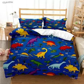 Three-Piece Cute Dinosaur 3D Digital Printing Bedding Kit Sheet Quilt Cover 70 * 133 two-piece set