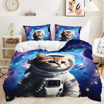 Three-Piece Lunar Astronaut Quilt Set Two-Piece Bedding Kit 135 * 200 (two-piece set) 90g
