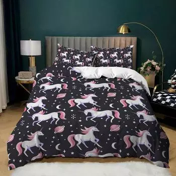 Three-Piece Quilt Cover Digital Printing Kit Bedding 135 * 200 (two-piece set) 90g