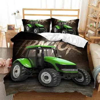 Three-Piece Set Locomotive Machinery Personalized 3D Digital Printing Quilt Set Four-Piece Set 135 * 200 (two-piece set) 90g