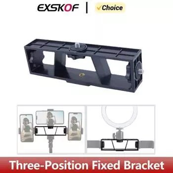Three-position Fixed Bracket Multi-camera Live Stand Mobile Phone Mount for GoPro Hero SJCAM AKASO DJI EKEN Xiaomi Fill Light