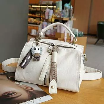 Three-Purpose Bag Handbag Women s Bag 2023 New Fashion Casual Shoulder Messenger Bag Pillow Bag Backpack Backpack 7601 ice cream White