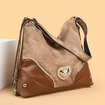 Трехцелевая сумка большой емкости, многоцелевая сумка в стиле пэчворк, сумка через плечо, женский рюкзак коричневый