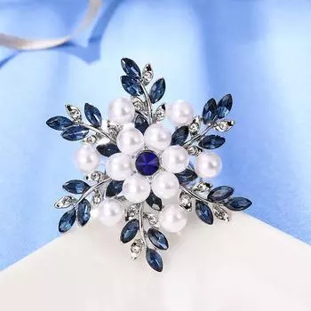Пряжка для шелкового шарфа с тремя кольцами, брошь со стразами и жемчугом, высококачественный корсаж с хрустальными листьями, аксессуары для одежды