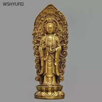 Three Saints Sculpture Metal Buddha Statue, Tibet Buddhist Temple, Home Furnishings ornament