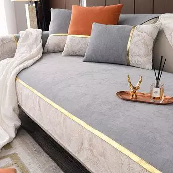 Three-Seat One Art-Sofa Подушка Полностью обернутая Чехол Подушка Полностью обтянутая Простая Современная Легкая Роскошная Четыре сезона Универсальная Шенилл 70*70