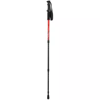Three Sections Aluminium Alloy Damping Alpenstock Straight Handle Internal Lock Telescopic Trekking
