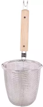 Три Снега Деревянный Узор Тебо Круглое Дно Нержавеющая Сталь Рамен Кипящий Дуршлаг Цубаме Сандзё Сделано в Японии Три Снега Синэцу Воркс 10121 18-8