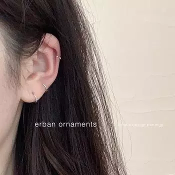 Three ways to wear s925 sterling silver circle earrings female Korean temperament Internet celebrity simple and small personality design earrings