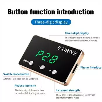 Throttle Controller Accelerator Tuning For Car 9 Drives 5 Modes Plug & Play Portable Pedal Auto Electronic Veper Accessories чёрный