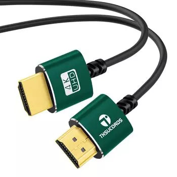 Thsucords Slim HDMI Cable Thin HDMI to HDMI Cord Super Flexible Fine Wire HDMI Wire High Speed 18gbps 2160p 1080p Qualified Billing 10M. & 4K@60Hz