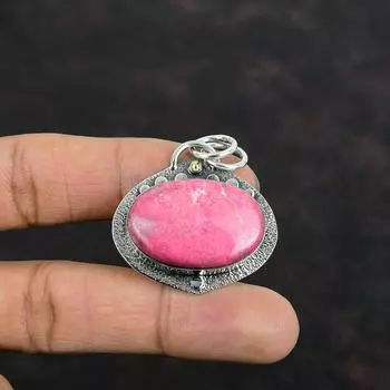 Подвеска из тулита, серебряная подвеска 925 пробы, подвеска с камнем по рождению, потрясающая подвеска с драгоценным камнем, этнические серебряные украшения, подвеска ручной работы, подарки для мамы