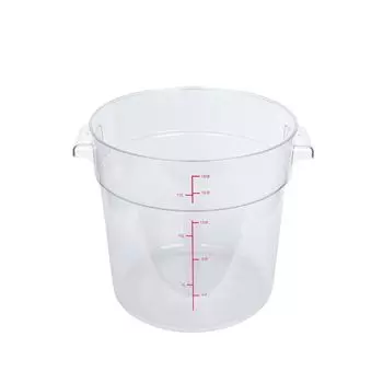 Thunder Group Food Container Storage Container 18QT Graduated Round Body No Lid Food Ingredients Polycarbonate Clear PLRFT318PC 17.03L
