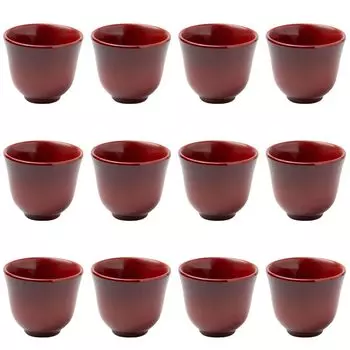 Thunder Group Ochoco Sake Ширина Высота 5 Набор из меламина Японская посудомоечная машина Жесткая для коммерческого использования Чашка, 5,7 см, см, 12, Лакированная посуда,